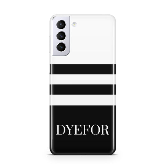 Personalised Striped Name Samsung S21 Plus Phone Case