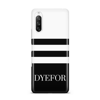Personalised Striped Name Sony Xperia 10 III Case