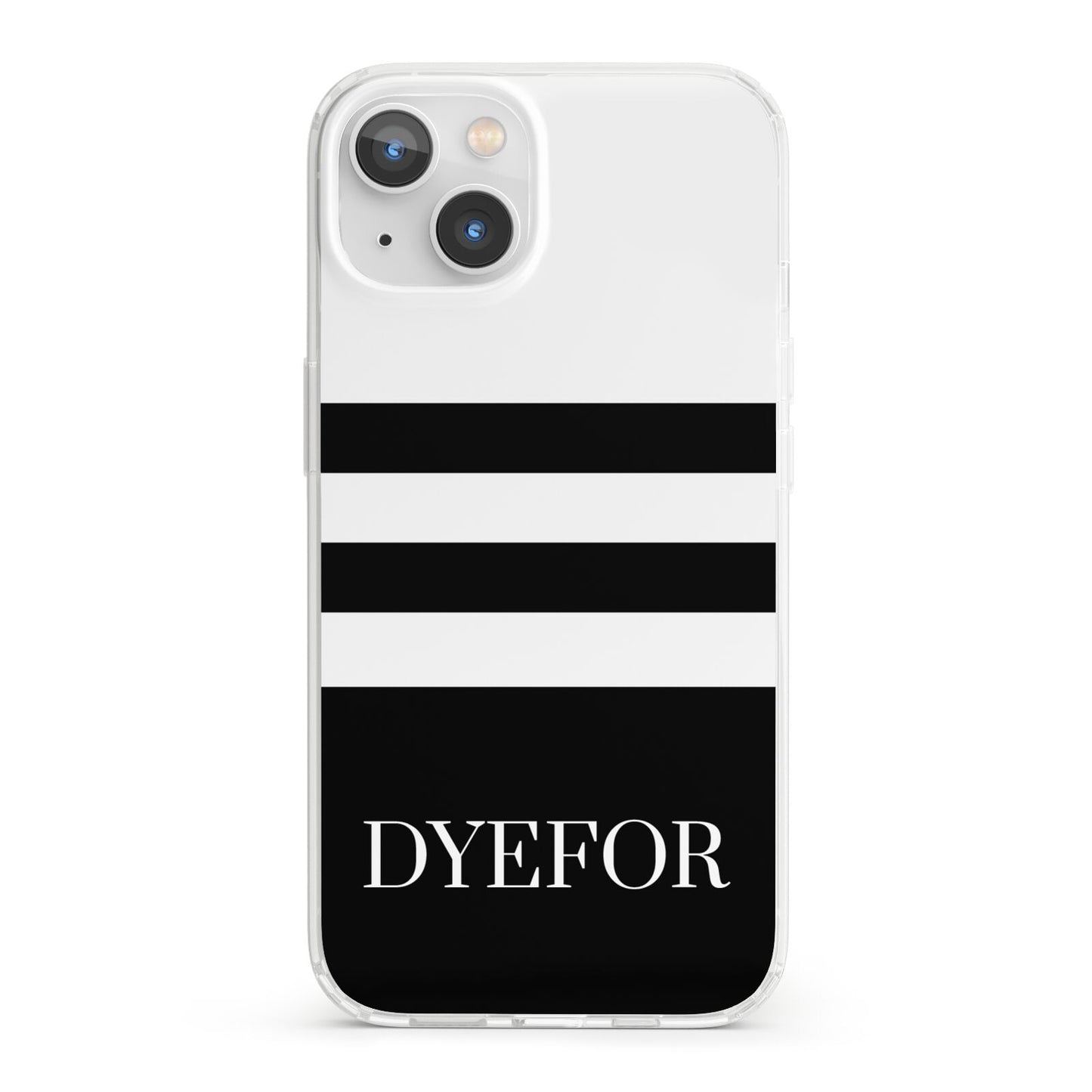 Personalised Striped Name iPhone 13 Clear Bumper Case