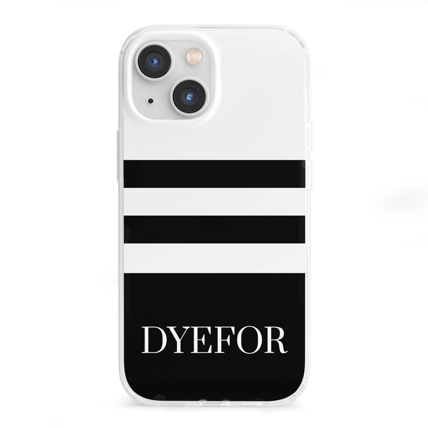 Personalised Striped Name iPhone 13 Mini Clear Bumper Case