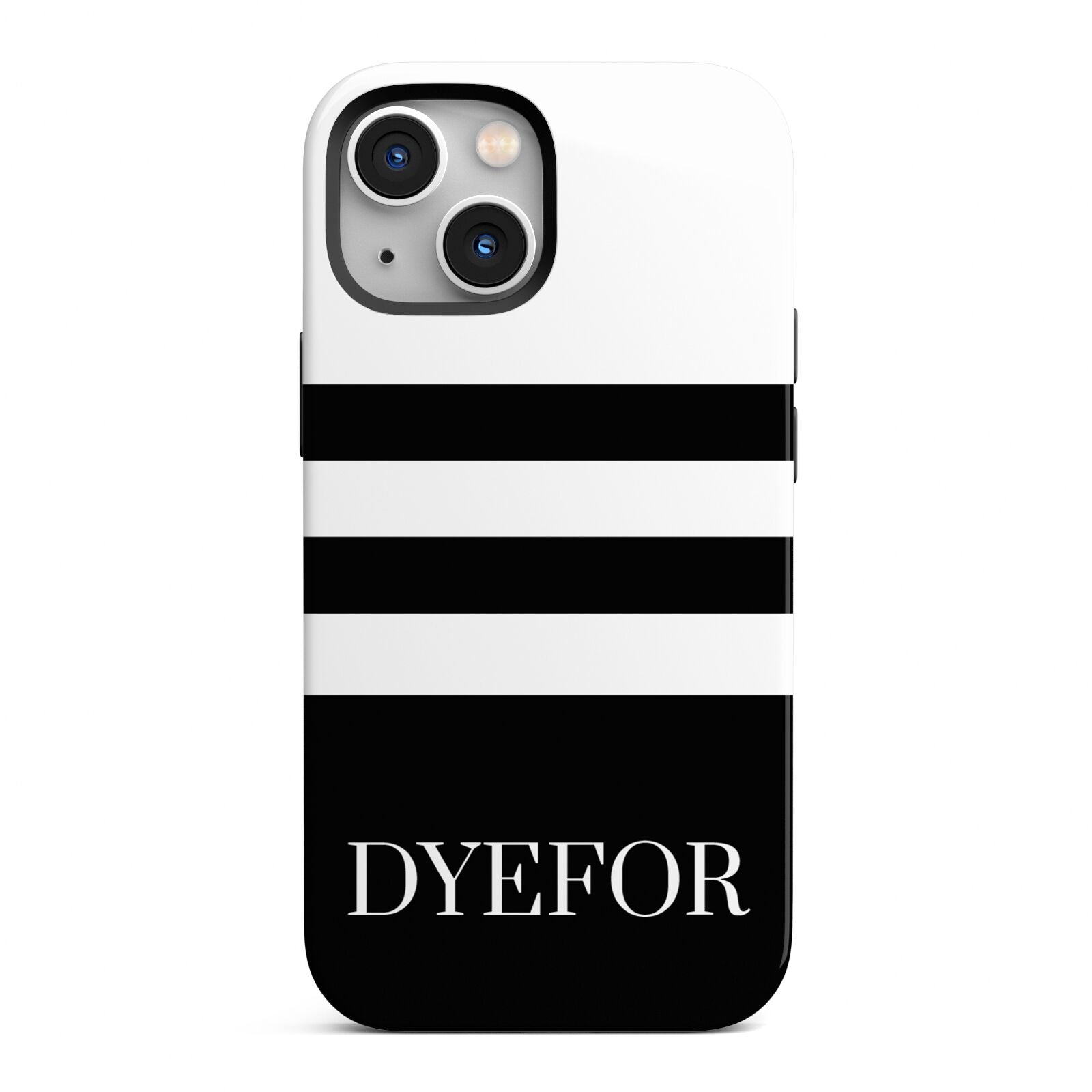 Personalised Striped Name iPhone 13 Mini Full Wrap 3D Tough Case