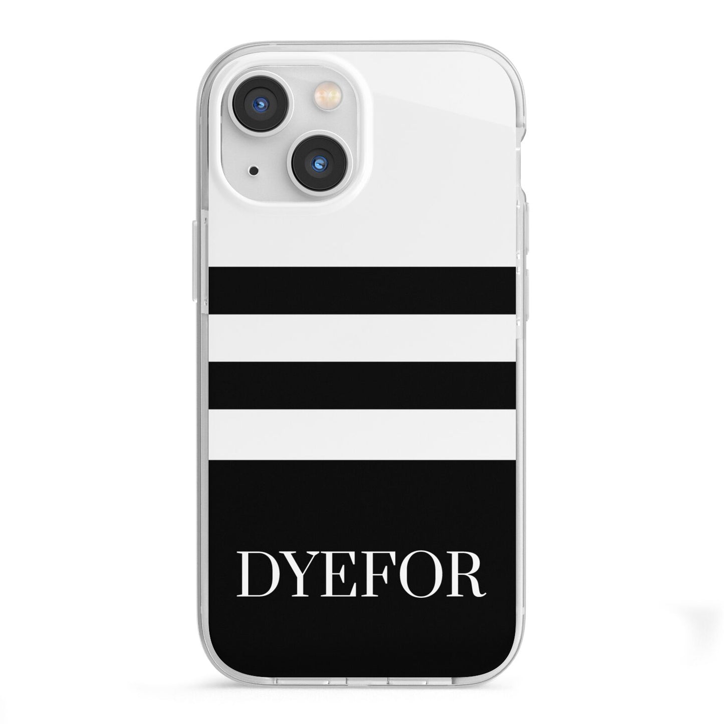 Personalised Striped Name iPhone 13 Mini TPU Impact Case with White Edges