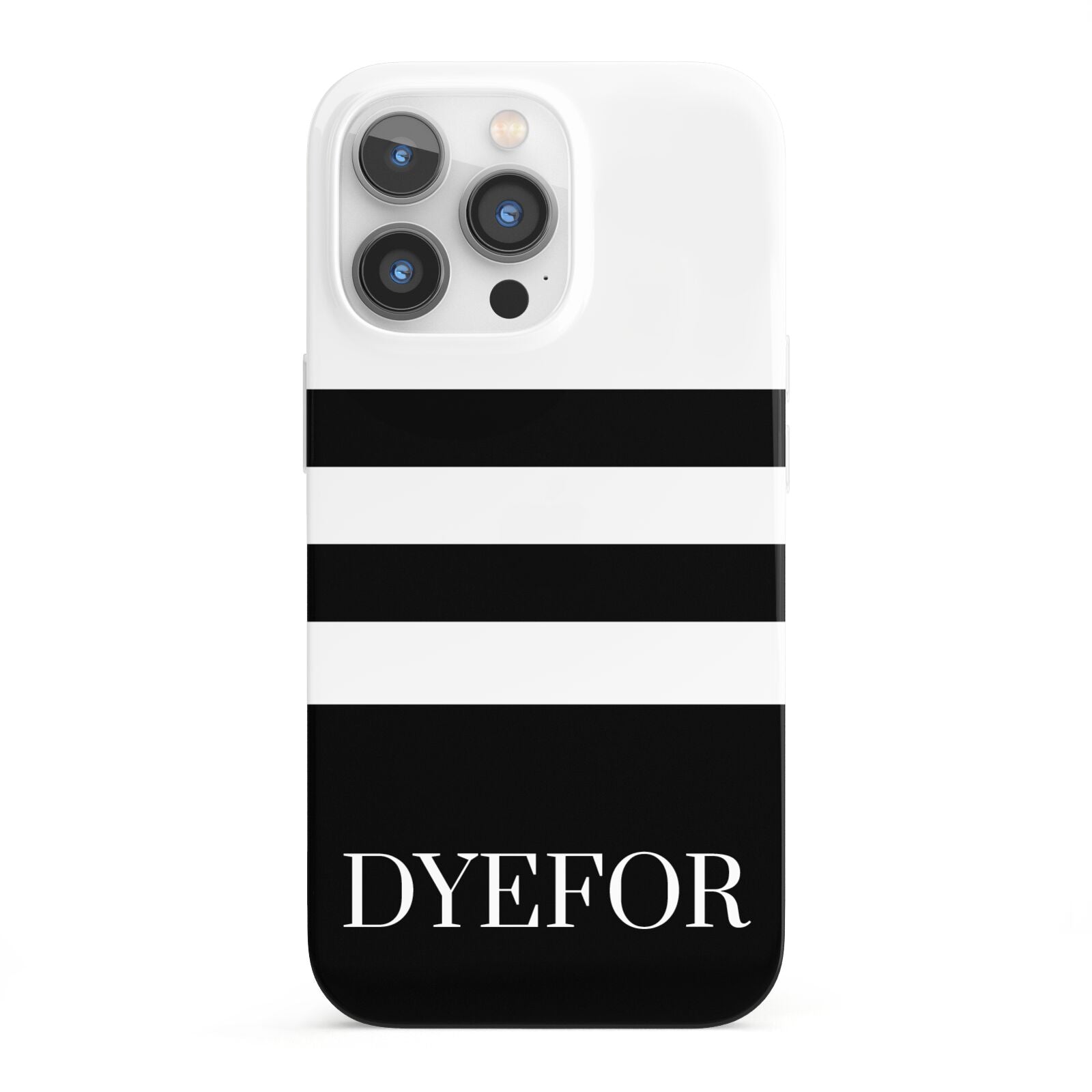 Personalised Striped Name iPhone 13 Pro Full Wrap 3D Snap Case