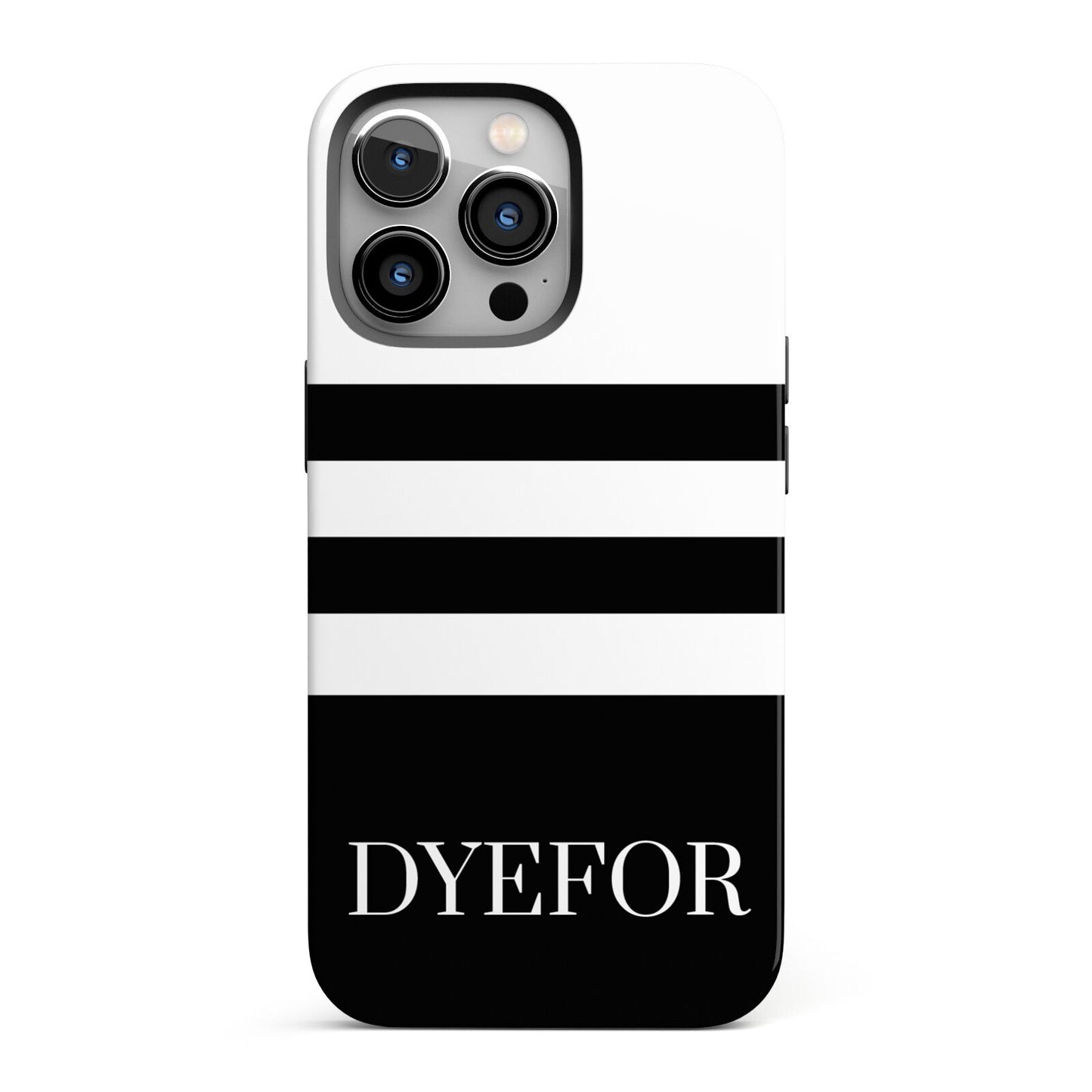 Personalised Striped Name iPhone 13 Pro Full Wrap 3D Tough Case