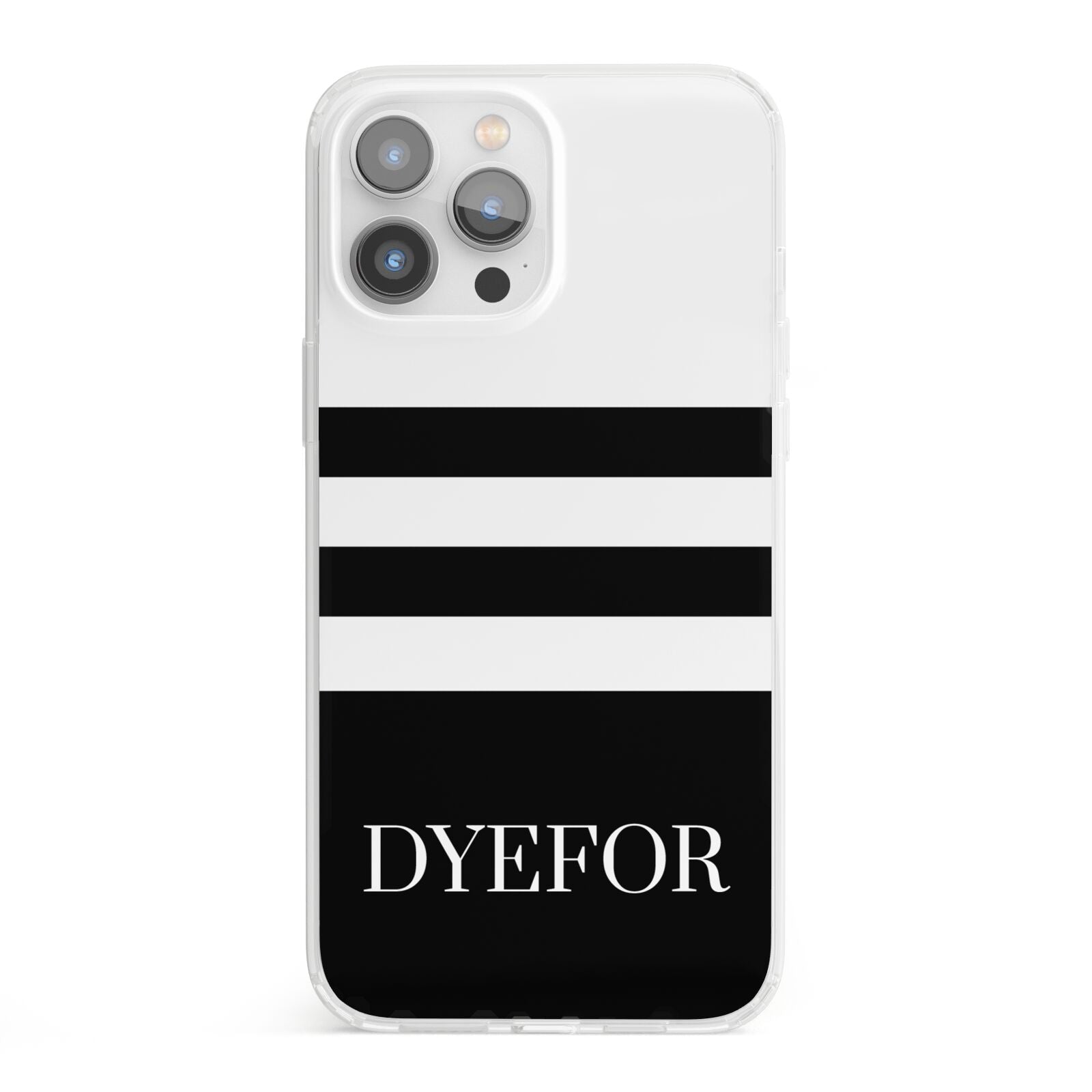 Personalised Striped Name iPhone 13 Pro Max Clear Bumper Case