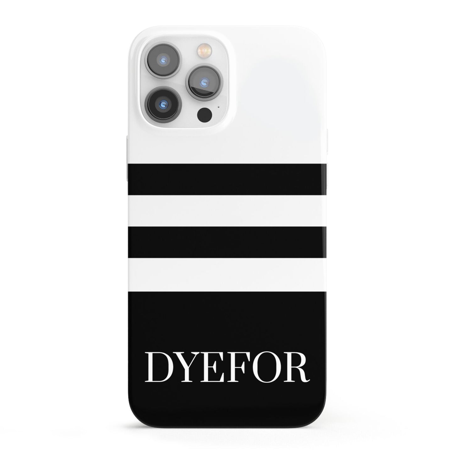 Personalised Striped Name iPhone 13 Pro Max Full Wrap 3D Snap Case