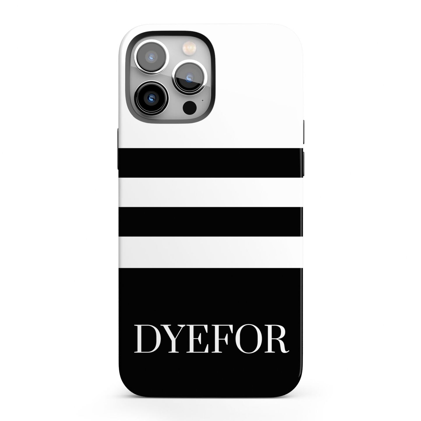 Personalised Striped Name iPhone 13 Pro Max Full Wrap 3D Tough Case
