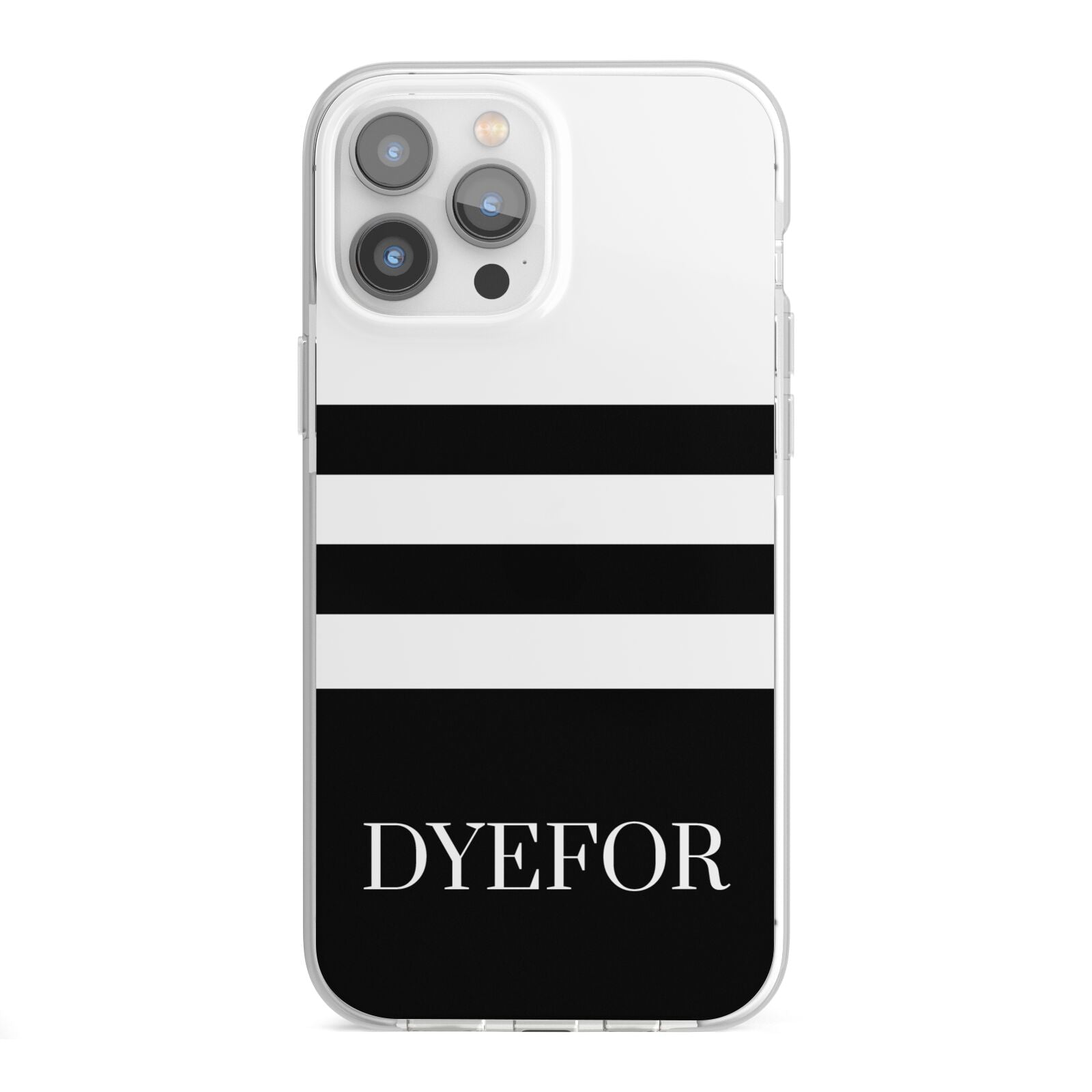 Personalised Striped Name iPhone 13 Pro Max TPU Impact Case with White Edges