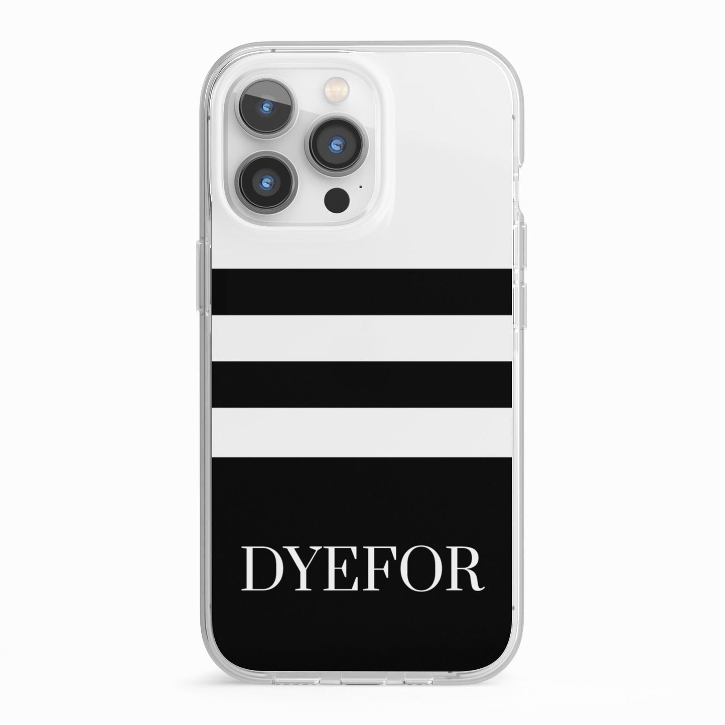 Personalised Striped Name iPhone 13 Pro TPU Impact Case with White Edges