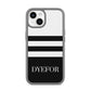 Personalised Striped Name iPhone 14 Clear Tough Case Starlight