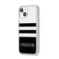 Personalised Striped Name iPhone 14 Glitter Tough Case Starlight Angled Image