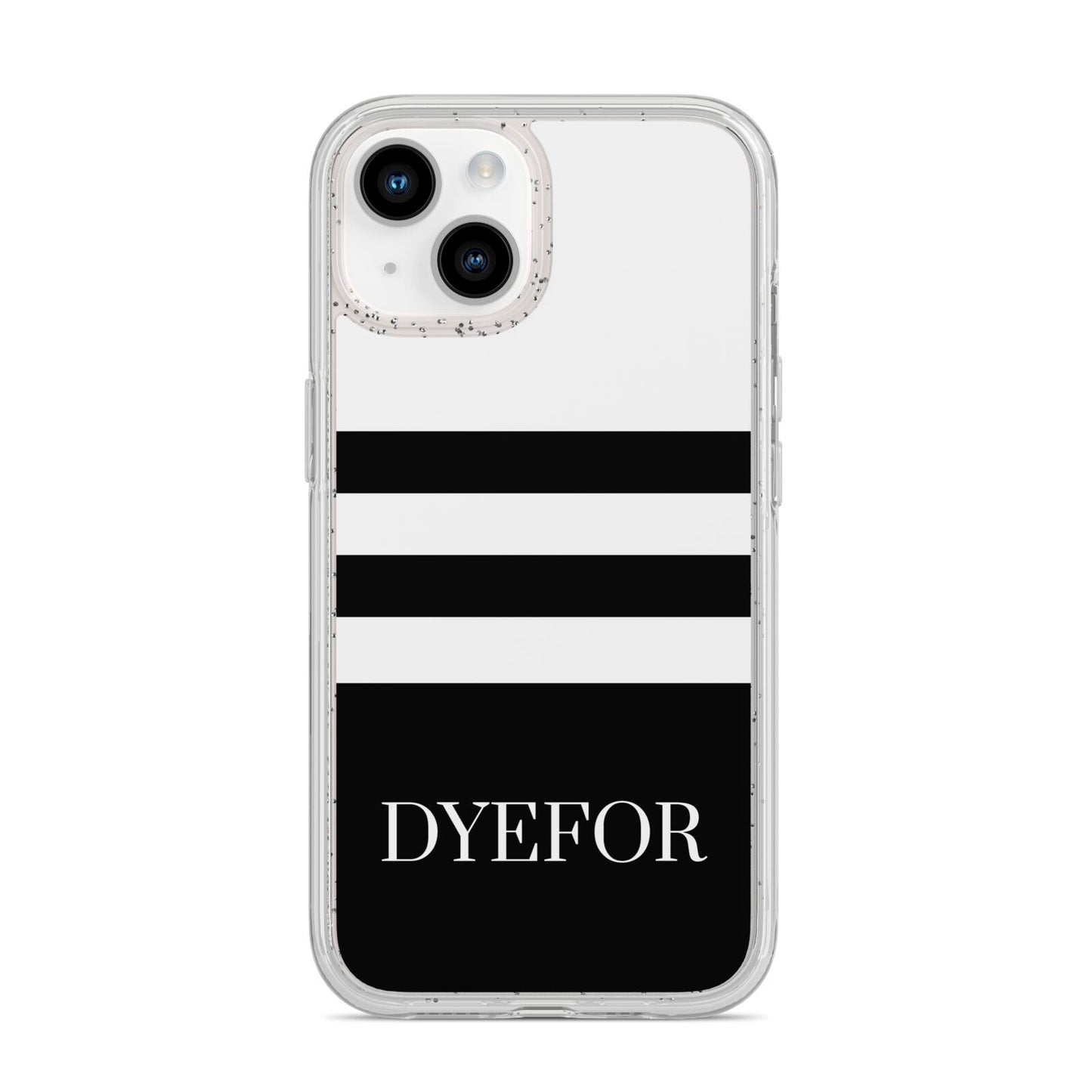 Personalised Striped Name iPhone 14 Glitter Tough Case Starlight