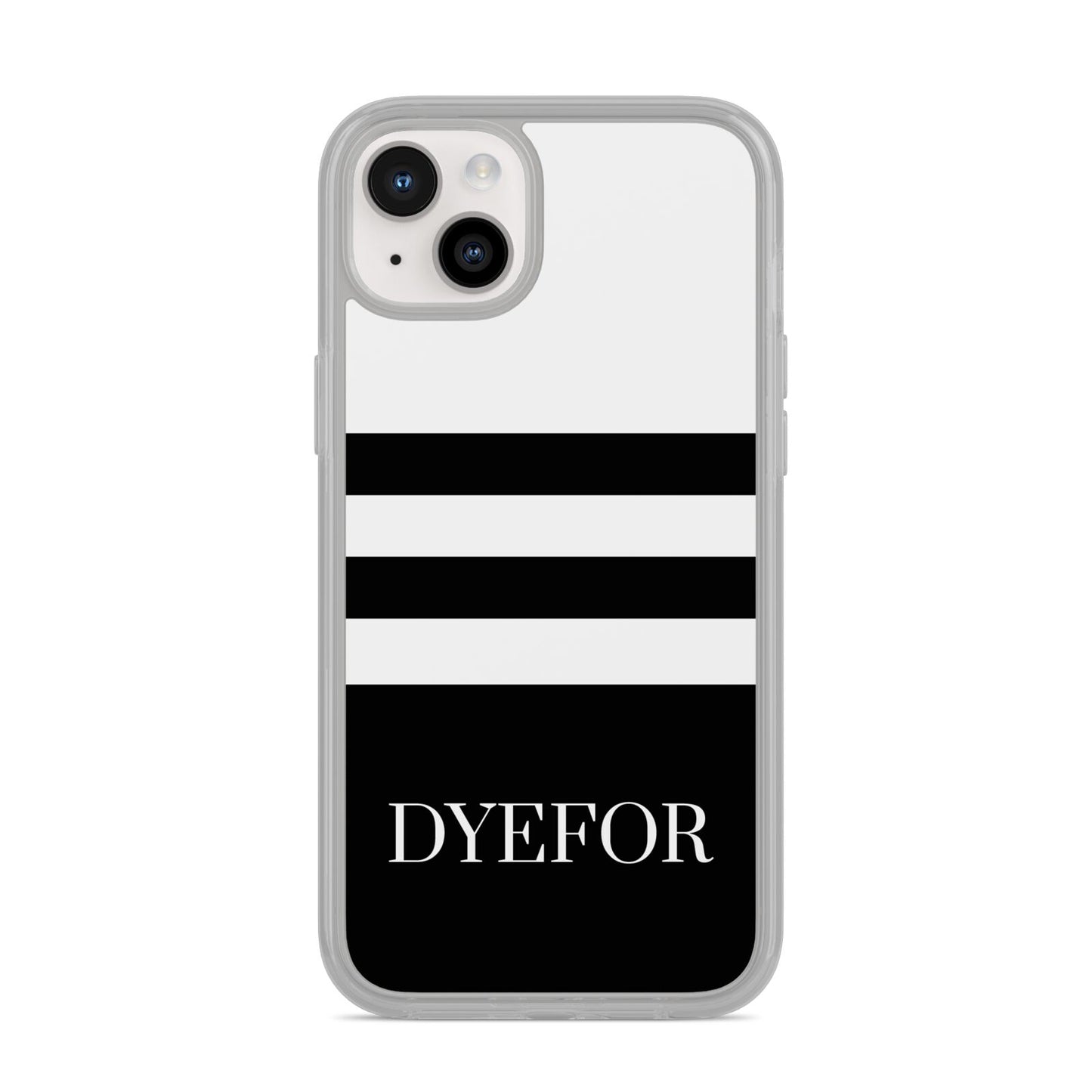 Personalised Striped Name iPhone 14 Plus Clear Tough Case Starlight