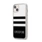 Personalised Striped Name iPhone 14 Plus Glitter Tough Case Starlight Angled Image