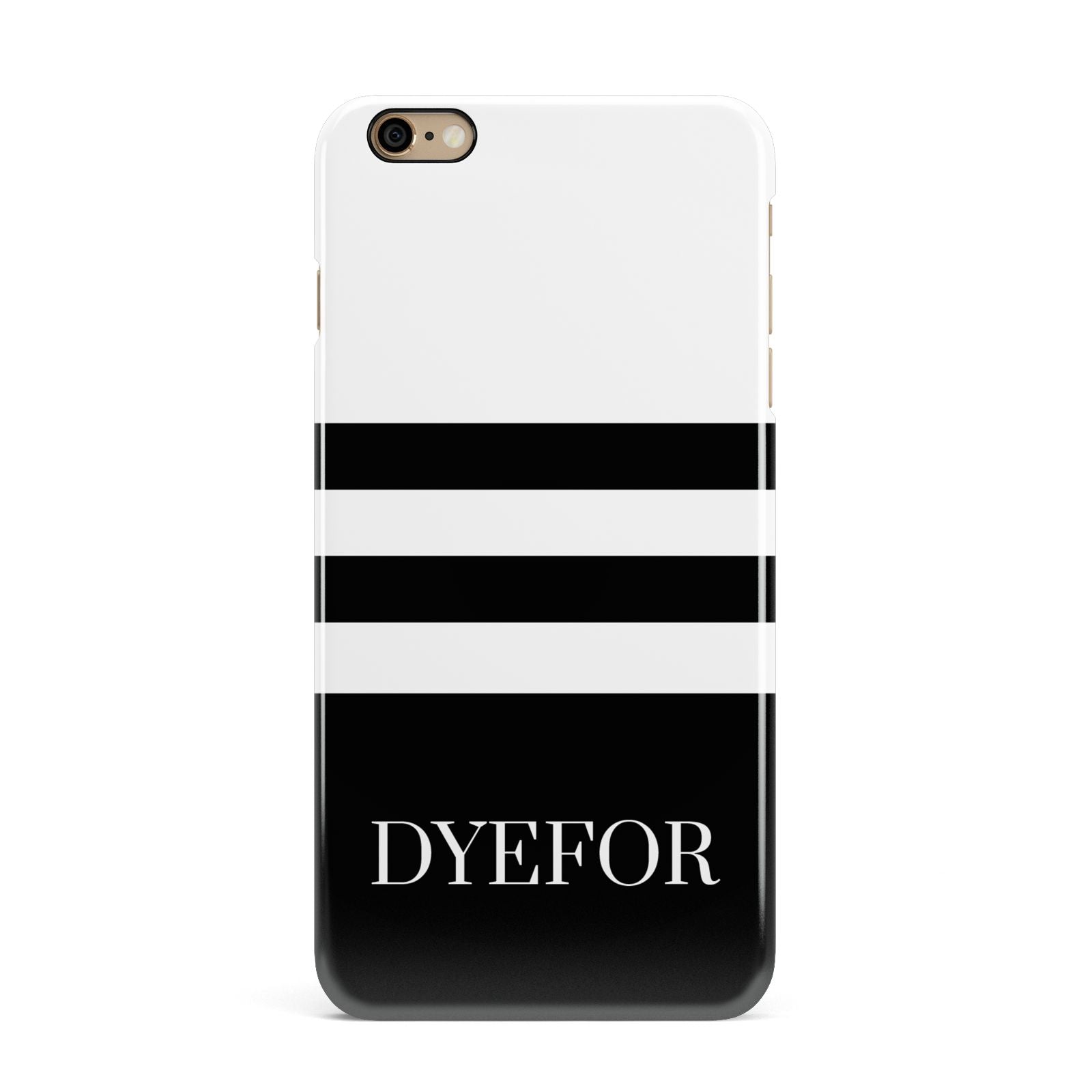 Personalised Striped Name iPhone 6 Plus 3D Snap Case on Gold Phone