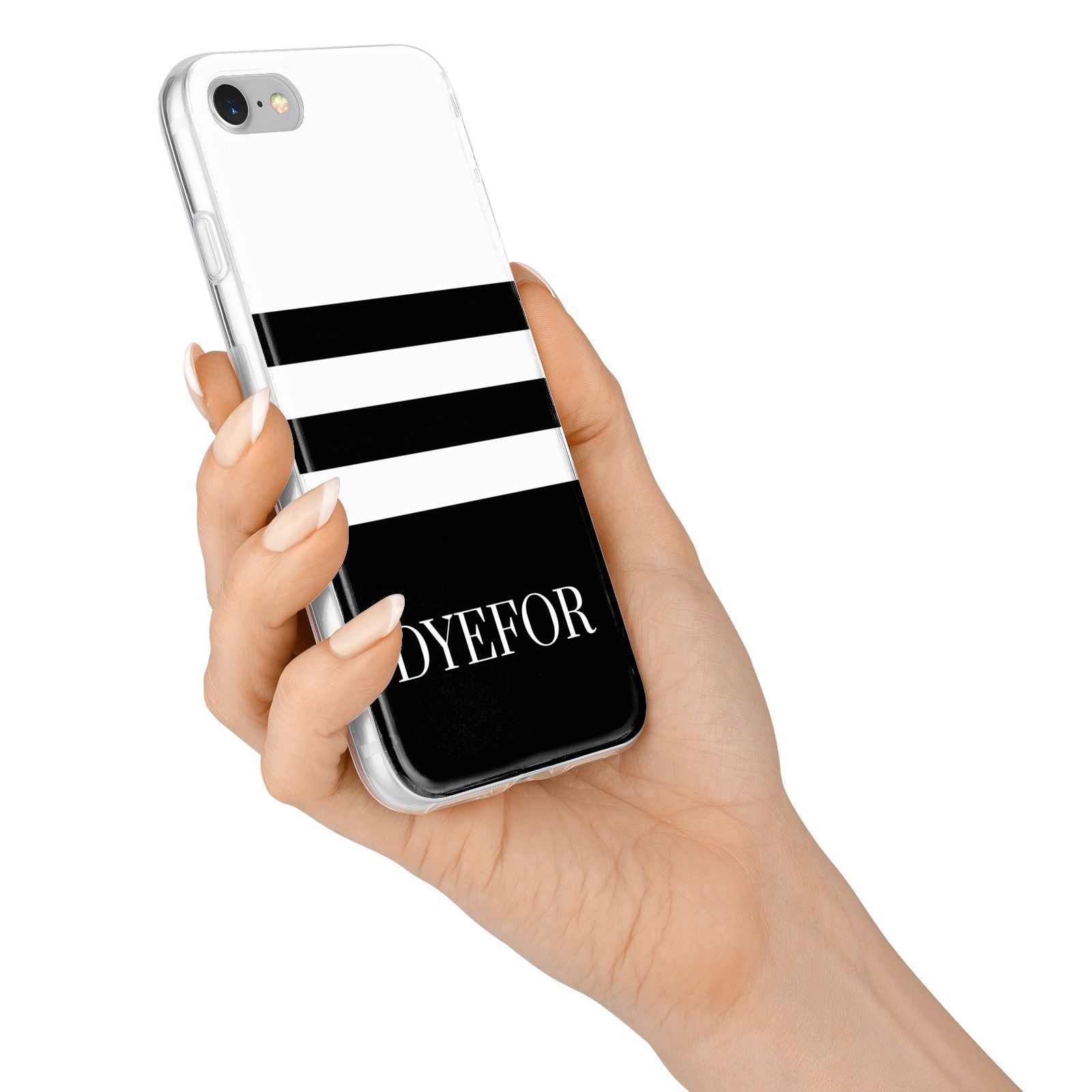Personalised Striped Name iPhone 7 Bumper Case on Silver iPhone Alternative Image