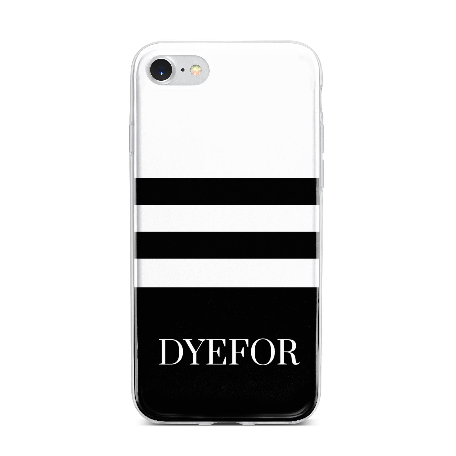 Personalised Striped Name iPhone 7 Bumper Case on Silver iPhone