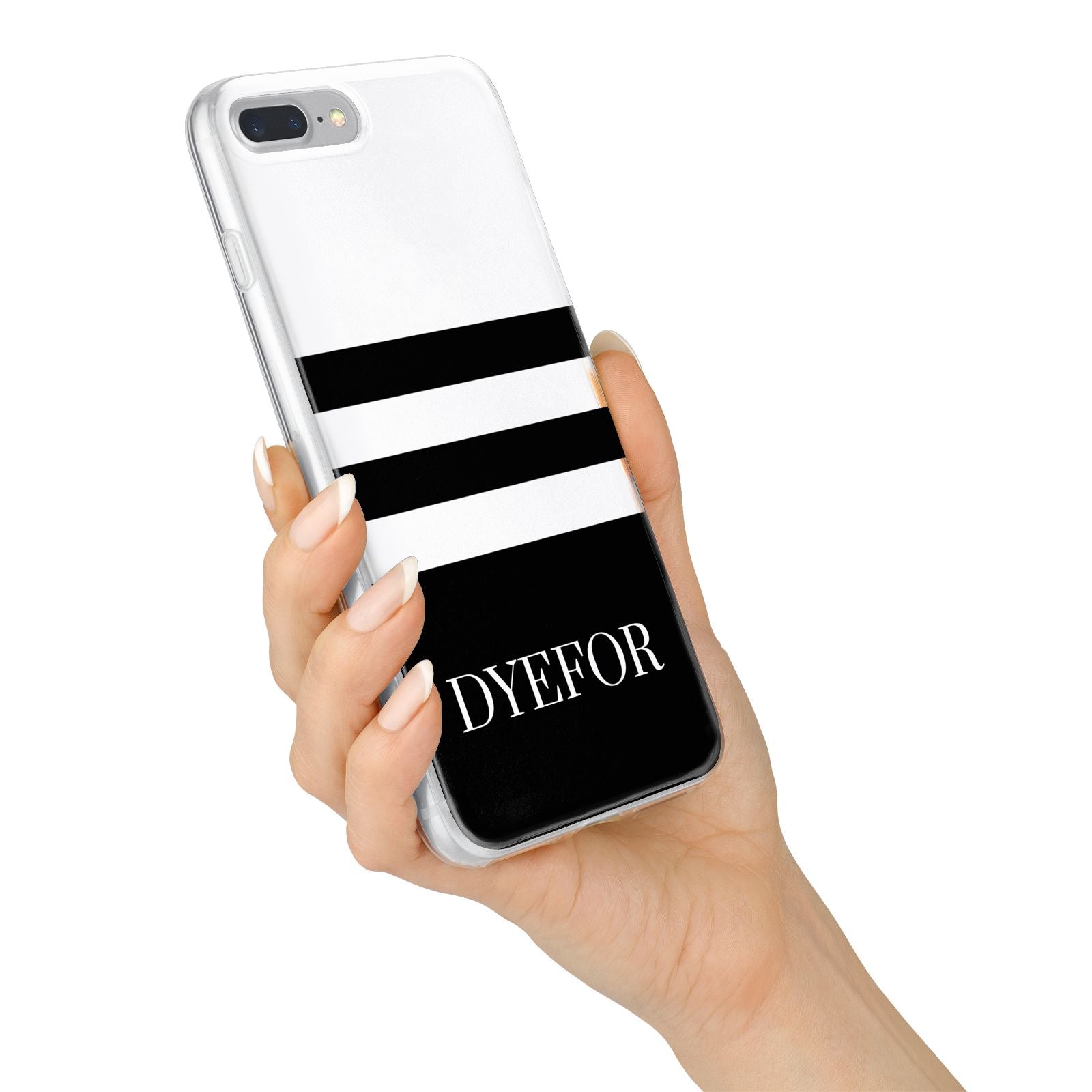 Personalised Striped Name iPhone 7 Plus Bumper Case on Silver iPhone Alternative Image