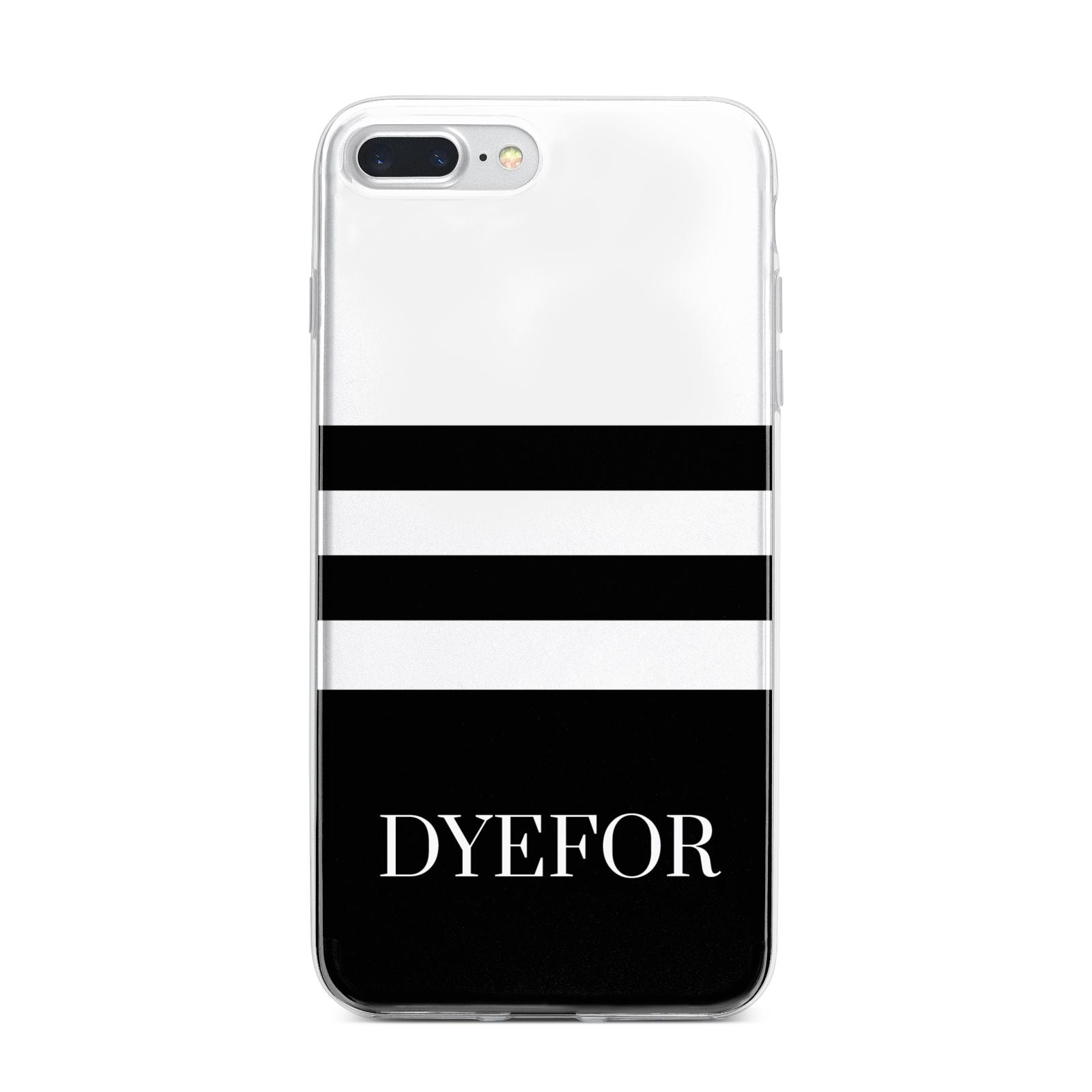 Personalised Striped Name iPhone 7 Plus Bumper Case on Silver iPhone