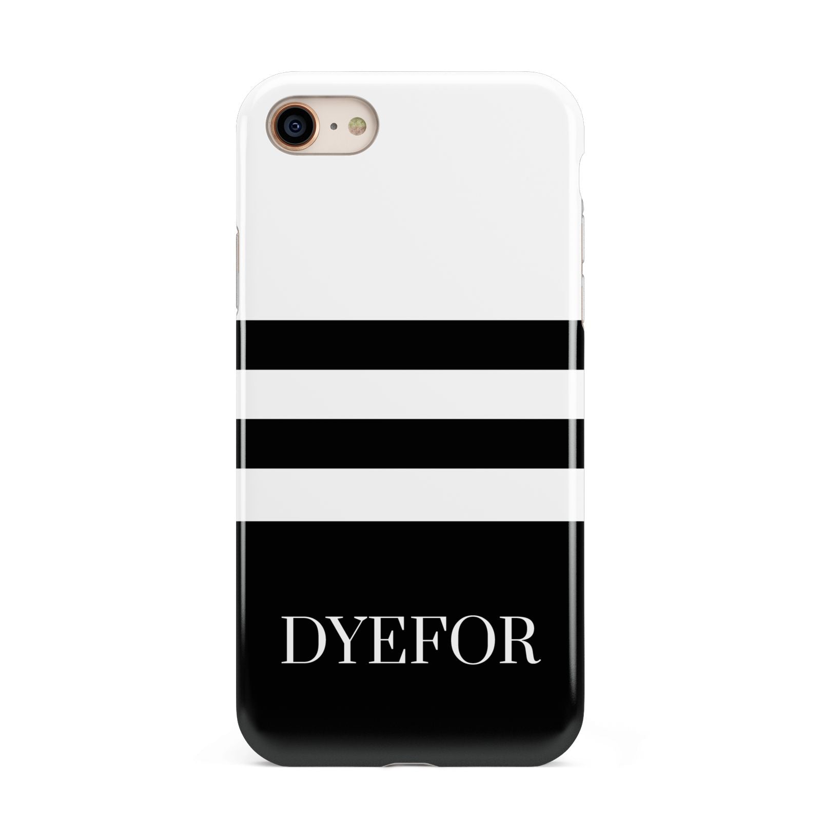 Personalised Striped Name iPhone 8 3D Tough Case on Gold Phone