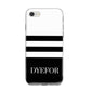 Personalised Striped Name iPhone 8 Bumper Case on Silver iPhone