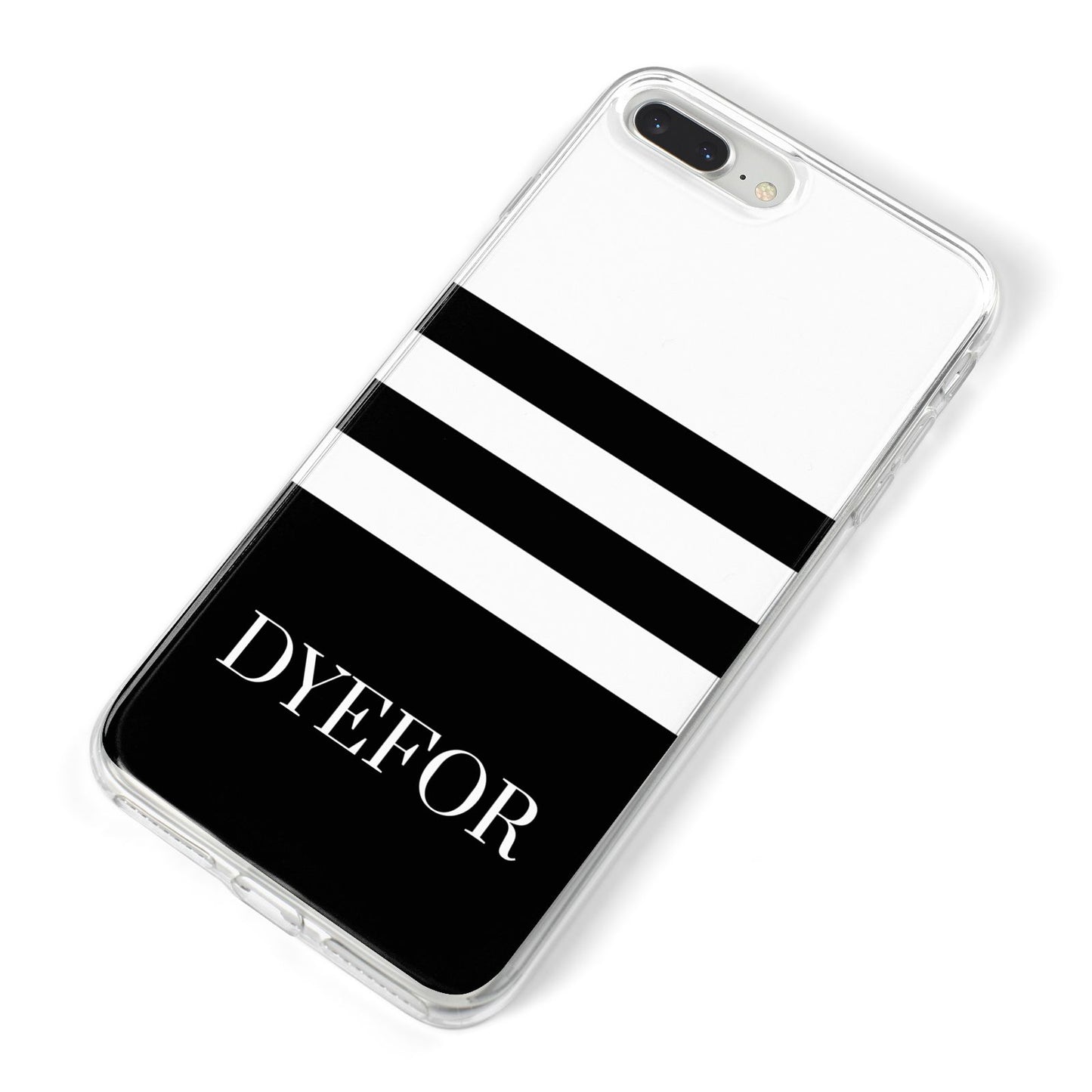 Personalised Striped Name iPhone 8 Plus Bumper Case on Silver iPhone Alternative Image