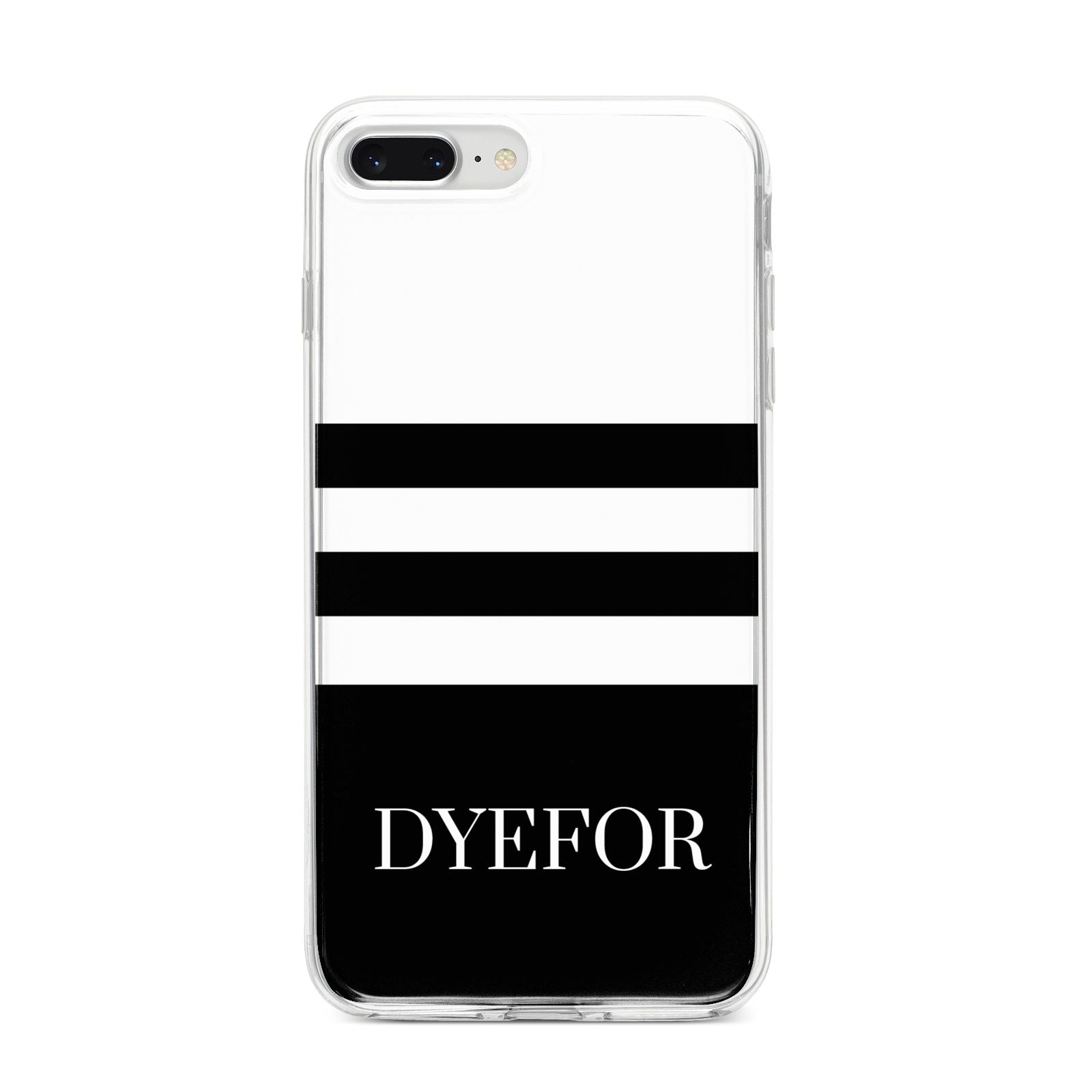 Personalised Striped Name iPhone 8 Plus Bumper Case on Silver iPhone