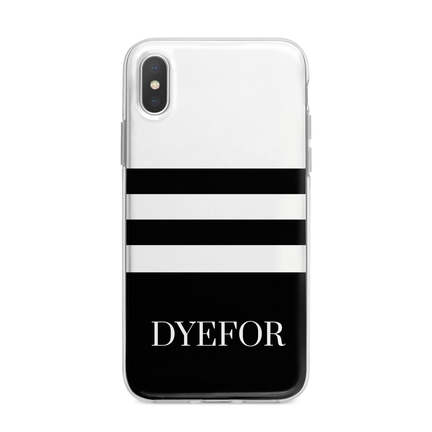 Personalised Striped Name iPhone X Bumper Case on Silver iPhone Alternative Image 1