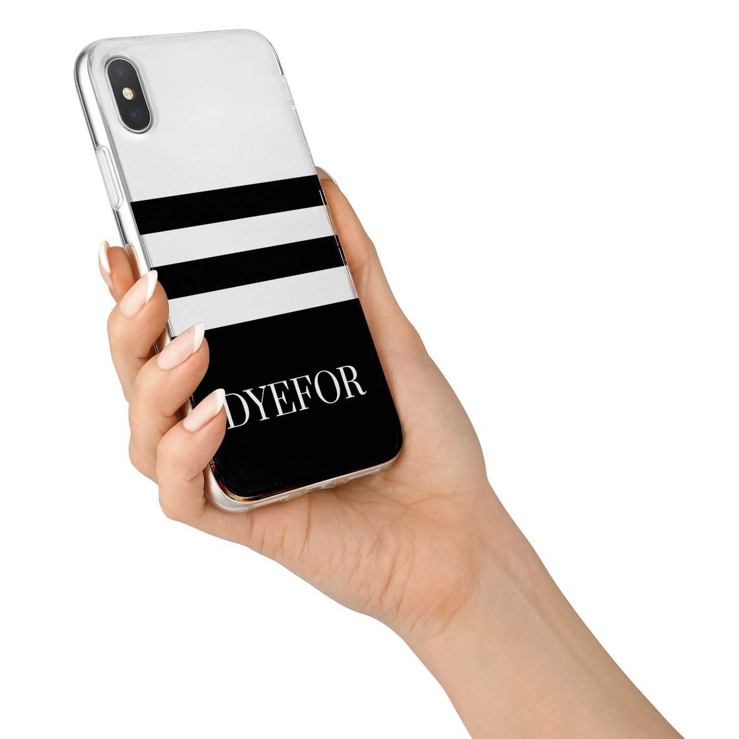 Personalised Striped Name iPhone X Bumper Case on Silver iPhone Alternative Image 2