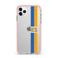 Personalised Striped iPhone 11 Pro Max Impact Pink Edge Case