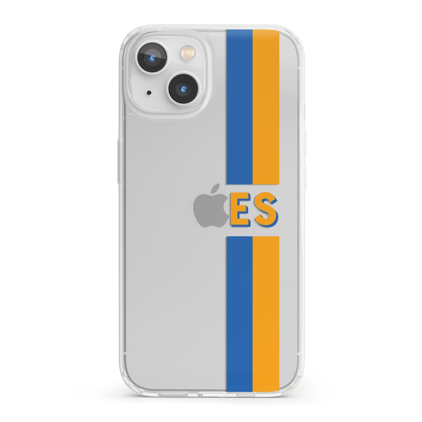 Personalised Striped iPhone 13 Clear Bumper Case