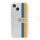Personalised Striped iPhone 13 Mini Clear Bumper Case