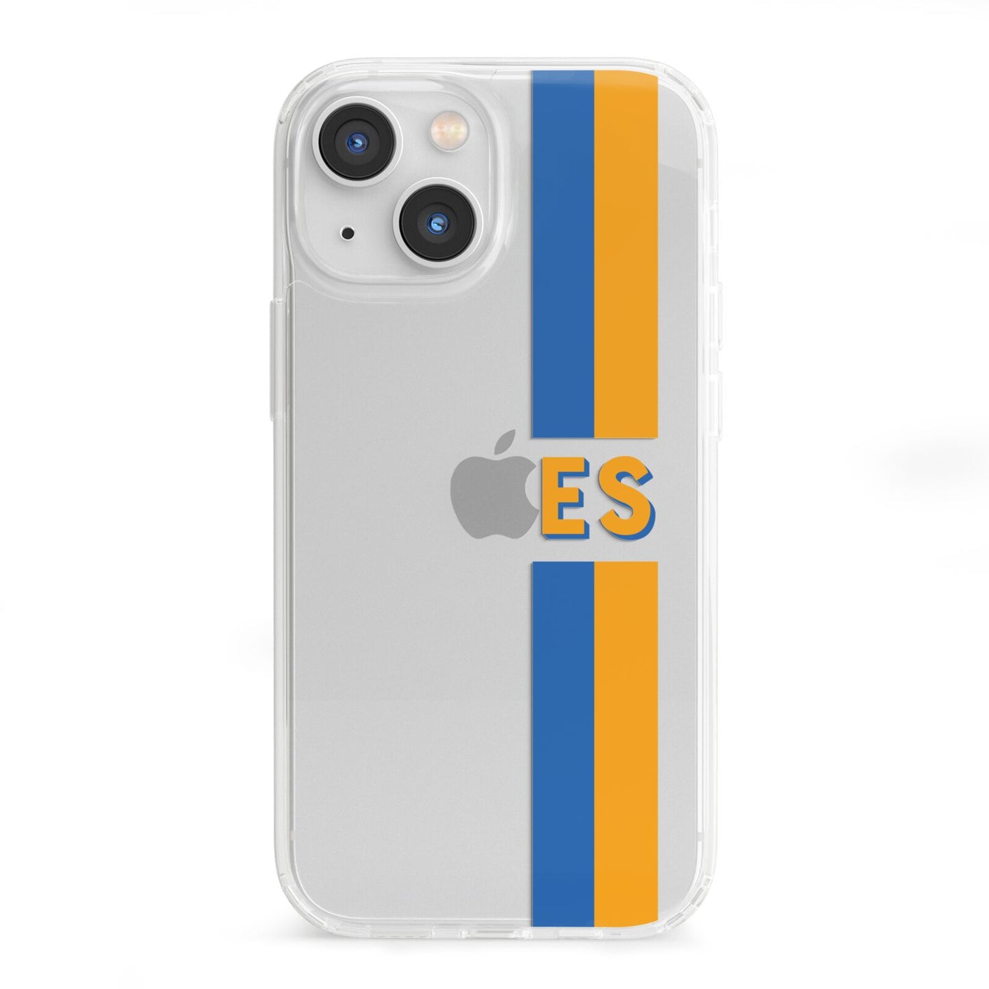 Personalised Striped iPhone 13 Mini Clear Bumper Case