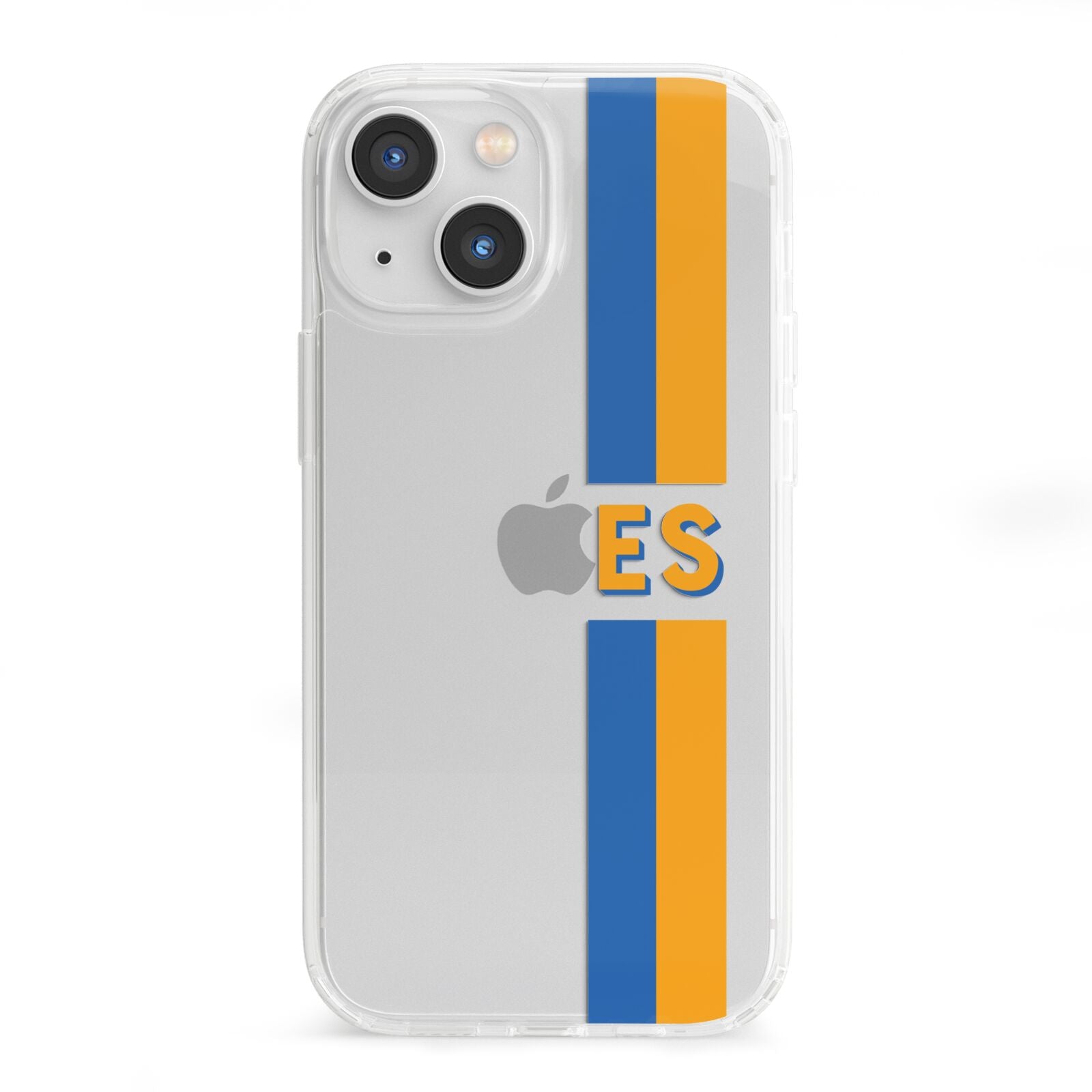 Personalised Striped iPhone 13 Mini Clear Bumper Case