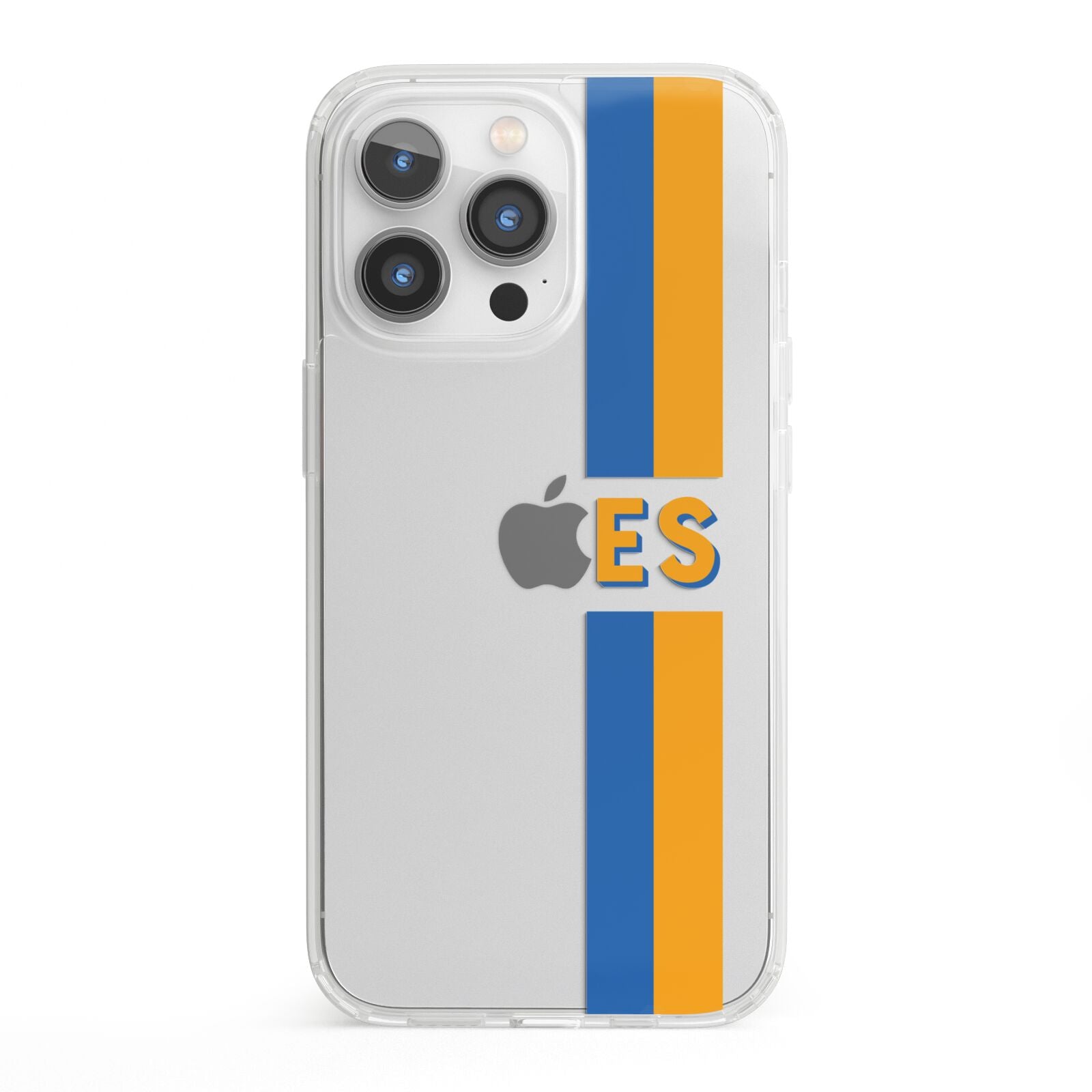 Personalised Striped iPhone 13 Pro Clear Bumper Case