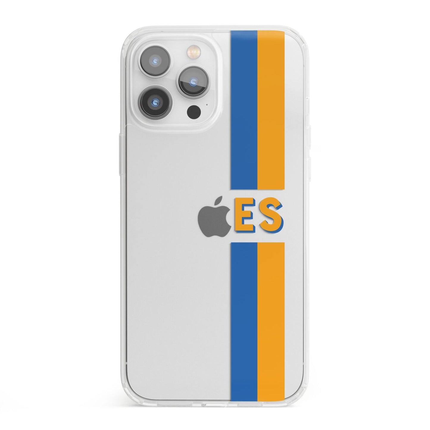 Personalised Striped iPhone 13 Pro Max Clear Bumper Case