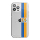 Personalised Striped iPhone 13 Pro Max TPU Impact Case with White Edges