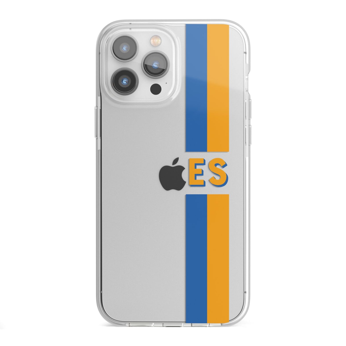 Personalised Striped iPhone 13 Pro Max TPU Impact Case with White Edges