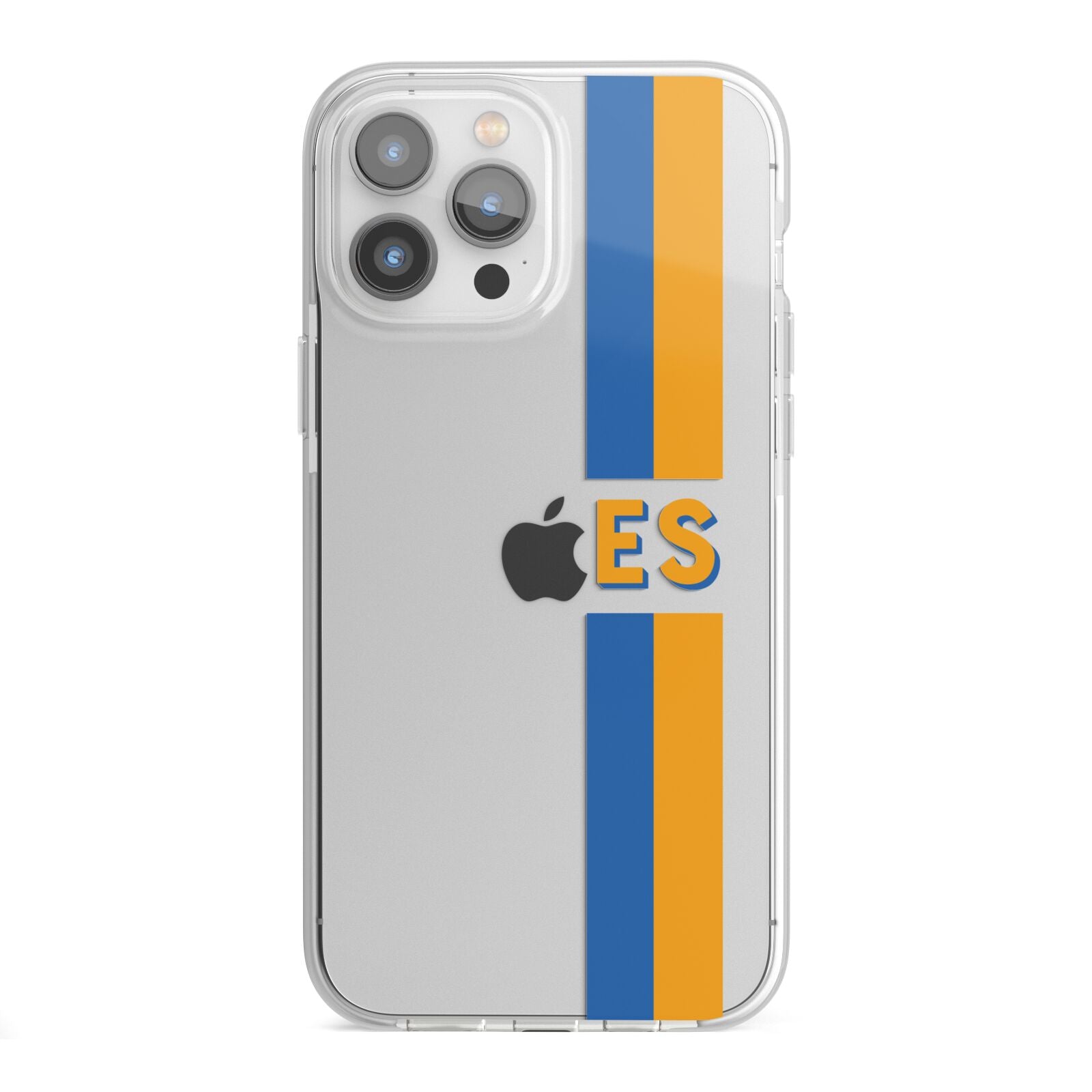 Personalised Striped iPhone 13 Pro Max TPU Impact Case with White Edges
