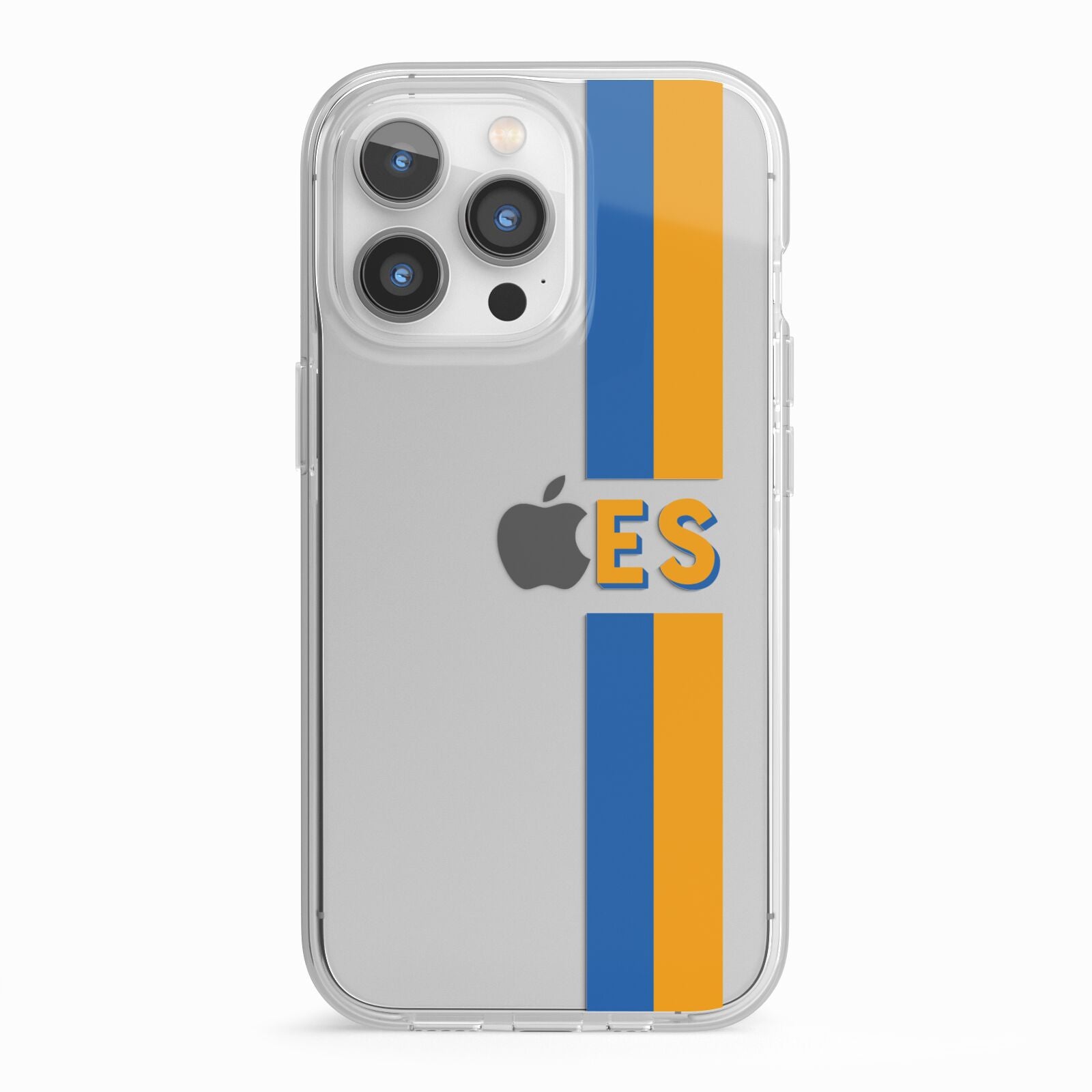 Personalised Striped iPhone 13 Pro TPU Impact Case with White Edges