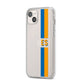 Personalised Striped iPhone 14 Plus Clear Tough Case Starlight Angled Image