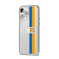 Personalised Striped iPhone 14 Pro Max Clear Tough Case Silver Angled Image