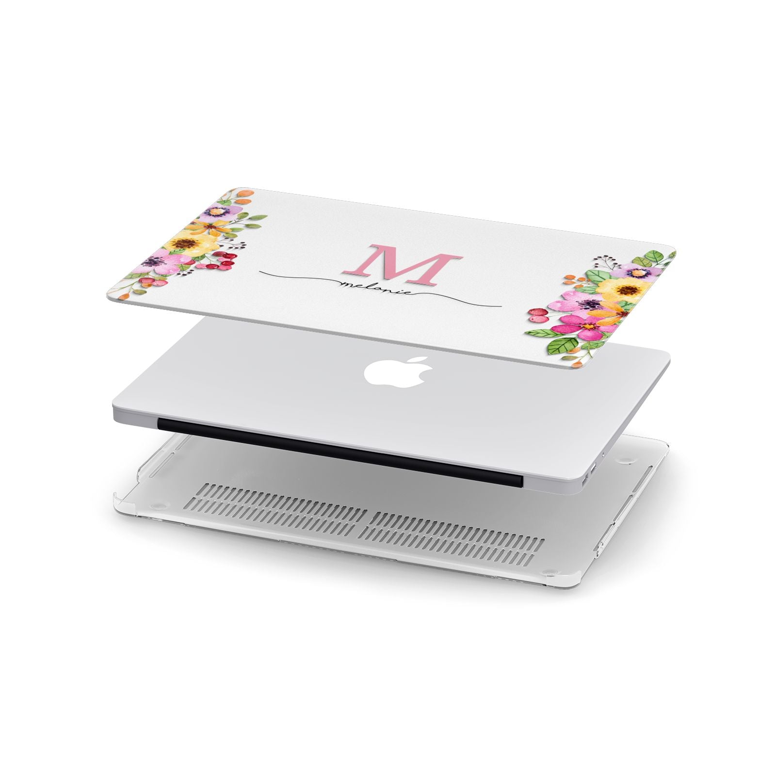 Personalised Summer Flowers Apple MacBook Case in Detail