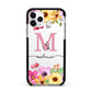 Personalised Summer Flowers Apple iPhone 11 Pro in Silver with Black Impact Case