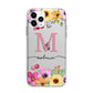 Personalised Summer Flowers Apple iPhone 11 Pro in Silver with Bumper Case