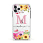Personalised Summer Flowers Apple iPhone 11 Pro in Silver with White Impact Case