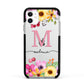 Personalised Summer Flowers Apple iPhone 11 in White with Black Impact Case