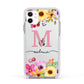 Personalised Summer Flowers Apple iPhone 11 in White with White Impact Case