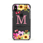 Personalised Summer Flowers Apple iPhone Xs Impact Case Black Edge on Black Phone