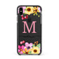 Personalised Summer Flowers Apple iPhone Xs Max Impact Case Black Edge on Black Phone